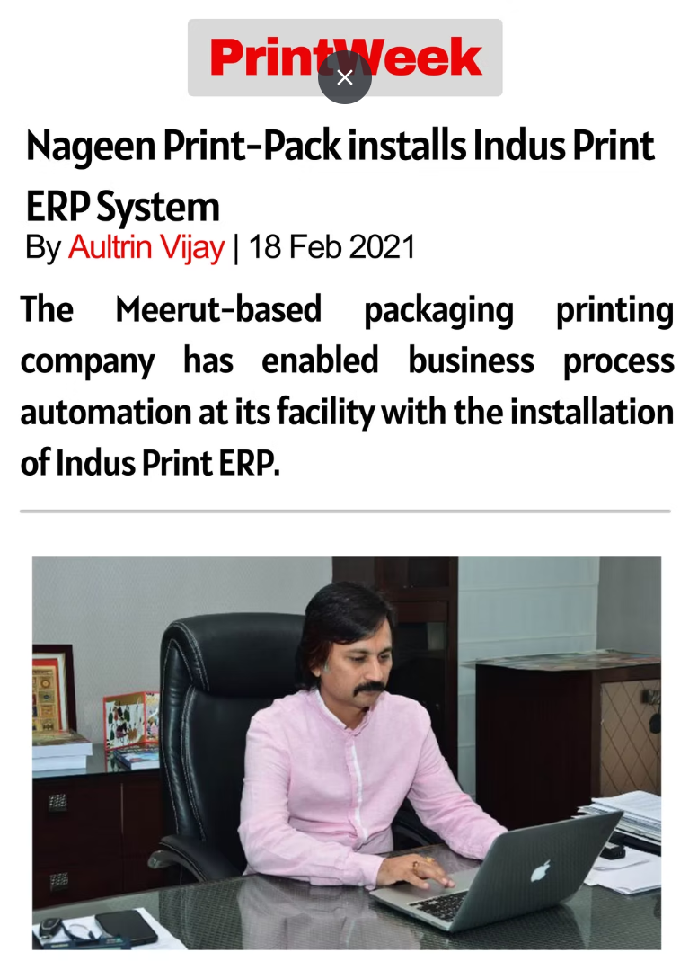Nageen Print-Pack installs Indus Print ERP System
